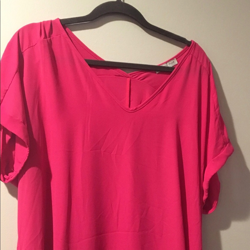 Pink short sleeve dress shirt